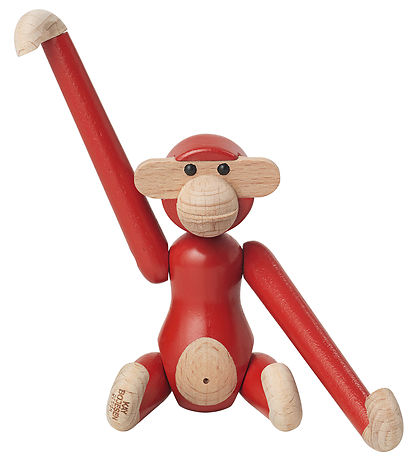 Kay Bojesen Træfigur - Abe - 9,5 cm - Vintage - Mini - Rød Kay Bojesen Træfigur - Abe - 9,5 cm - Vintage - Mini - Rød