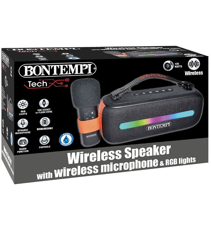 Bontempi Højtaler m. Mikrofon/Lys - 31 cm - Trådløs