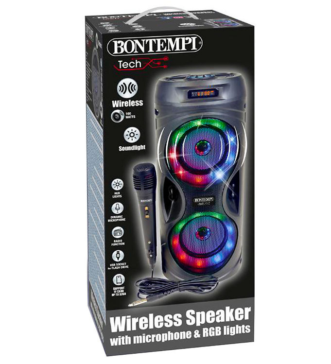 Bontempi Højtaler m. Mikrofon/Lys - 39 cm - Trådløs