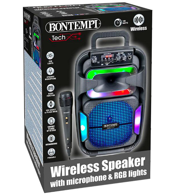Bontempi Højtaler m. Mikrofon/Lys - 38 cm - Trådløs
