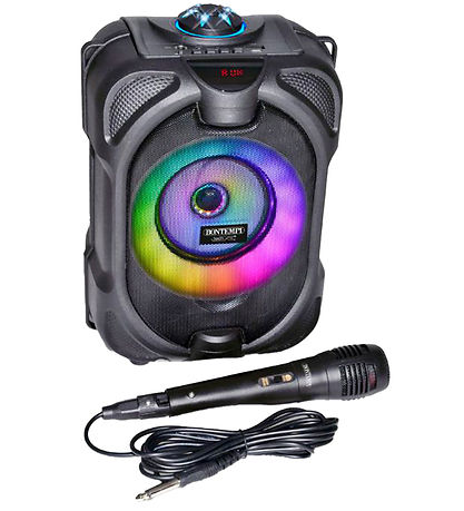 Bontempi Højtaler m. Mikrofon/Lys - 26 cm - Trådløs Bontempi Højtaler m. Mikrofon/Lys - 26 cm - Trådløs