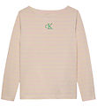 Calvin Klein Bluse - Boatneck Stripe - Turtledove/Chalk Pink Str Calvin Klein Bluse - Boatneck Stripe - Turtledove/Chalk Pink Str
