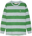 Calvin Klein Bluse - Striped Relaxed - Keepsake Blue/Green Strip Calvin Klein Bluse - Striped Relaxed - Keepsake Blue/Green Strip