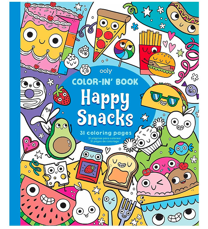 Ooly Malebog - Color-in' Book - Happy Snacks