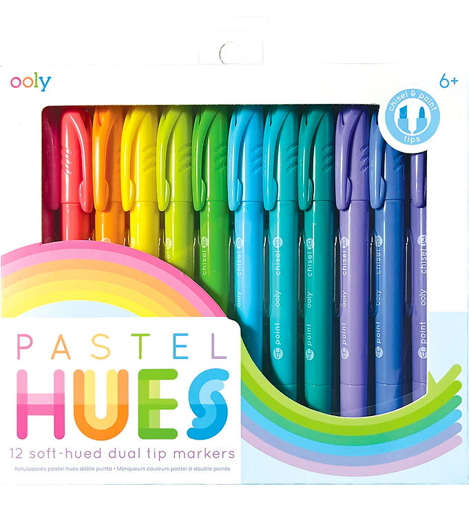 Ooly Dobbeltsidede Tuscher - Pastel Hues - 12 stk