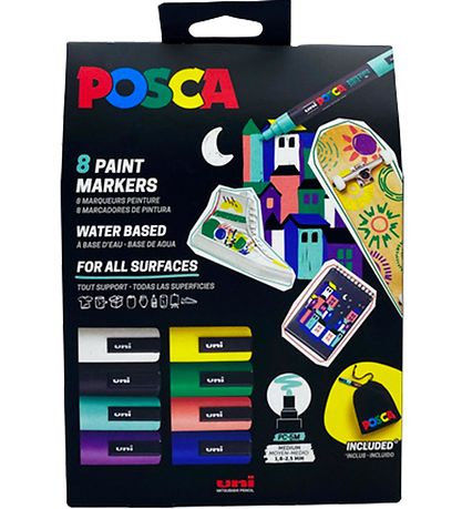 Posca Tuscher - PC-5M - 8 stk. - Multifarvet