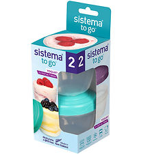 Sistema Beholdere - Yogurt 2-Pack - 150 ml - Mørkeblå/Turkis Sistema Beholdere - Yogurt 2-Pack - 150 ml - Mørkeblå/Turkis