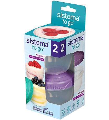 Sistema Beholdere - Yogurt 2-Pack - 150 ml - Turkis/Lilla Sistema Beholdere - Yogurt 2-Pack - 150 ml - Turkis/Lilla