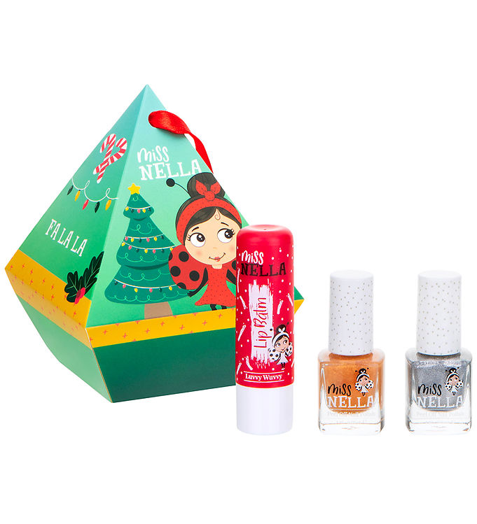 Miss Nella Gaveæske - Elfie Festive - 2 Neglelakker/Lip Balm
