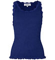 Rosemunde Top -RkBeathe - Rib - Sodalite Blue m. Blonder