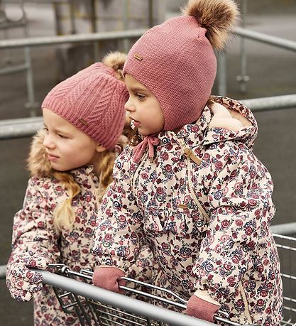 Minymo Hue - Uld/Bomuld - Dusty Rose m. Imiteret Pels