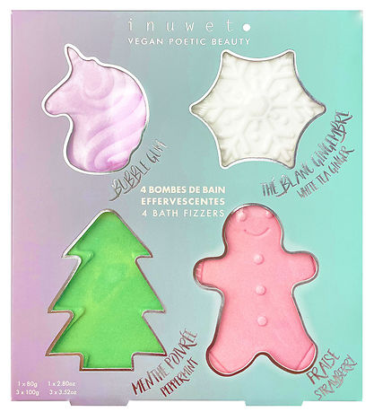 Inuwet Bath Bombs m. Duft - 4-pak - Christmas Set Inuwet Bath Bombs m. Duft - 4-pak - Christmas Set