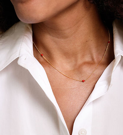 Design Letters Halskæde - Little Big Love - Guld/Rød Design Letters Halskæde - Little Big Love - Guld/Rød