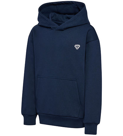 Hummel Hættetrøje - hmlJr - Loose Hoodie - Dress Blue Hummel Hættetrøje - hmlJr - Loose Hoodie - Dress Blue