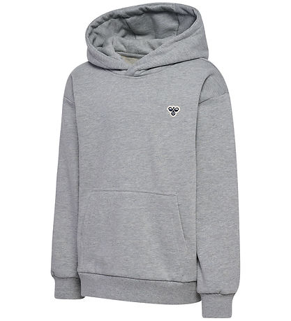 Hummel Hættetrøje - hmlJr  Loose Hoodie - Grey Melange Hummel Hættetrøje - hmlJr  Loose Hoodie - Grey Melange