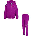 Nike Sæt - Cardigan/Leggings - Hot Fuchsia m. Sølv Nike Sæt - Cardigan/Leggings - Hot Fuchsia m. Sølv