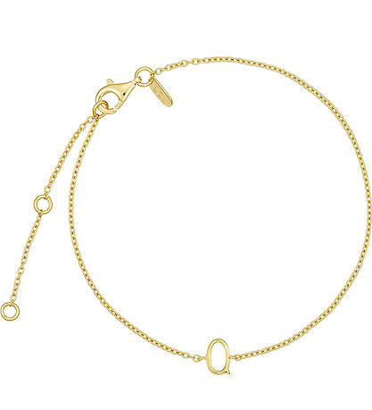 Design Letters Armband - Q - 18K guldpläterad