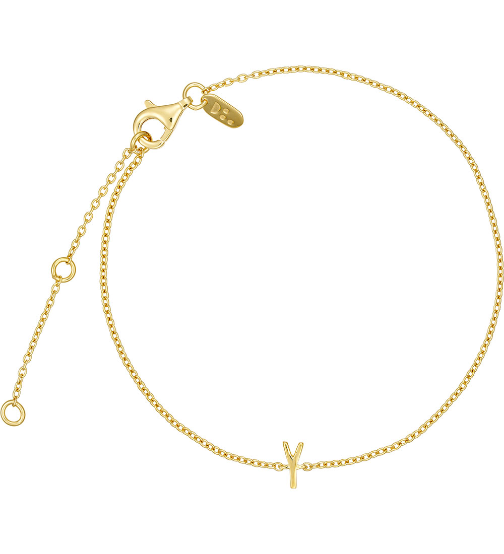 Bracelet Design Letters - Y - Plaqu Or 18 carats - Design Letters - UneTaille - Bijoux 80$
