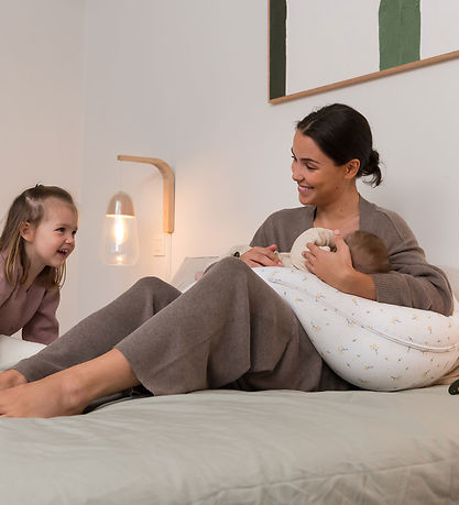 Doomoo Graviditets-/Ammepude - 180 cm - Hvid/Blomster Gul