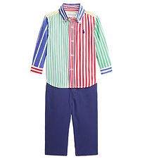 Polo Ralph Lauren Skjorte/Bukser - Navy/Multifarvet m. Striber Polo Ralph Lauren Skjorte/Bukser - Navy/Multifarvet m. Striber