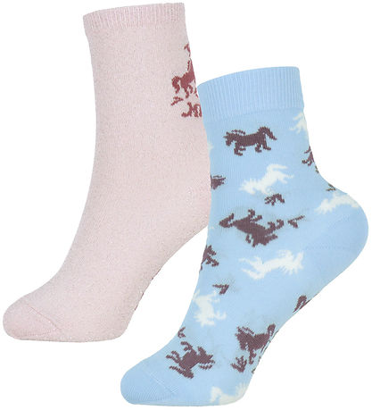 Molo Strømper - 2-pak - Nomi - Charlotte Pink/Blå Molo Strømper - 2-pak - Nomi - Charlotte Pink/Blå