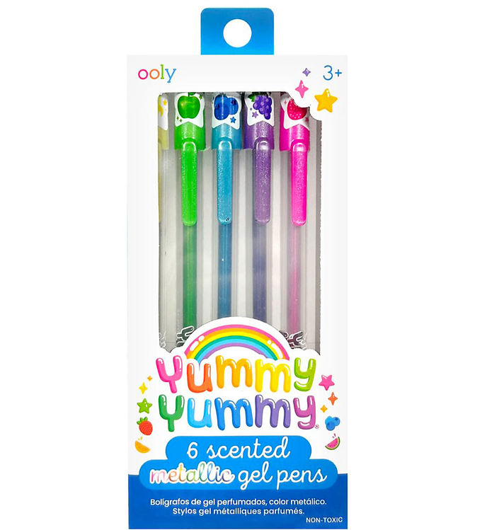 Ooly Kuglepenne m. Frugtduft - Metallic - 6 stk - Yummy Yummy