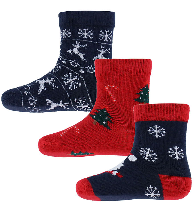 Name It Strømper - NbnRichristmas - 3-pak - Dark Sapphire/Jester