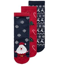 Name It Strømper - NmmRichristmas - 3-pak - Dark Sapphire/Jester Name It Strømper - NmmRichristmas - 3-pak - Dark Sapphire/Jester