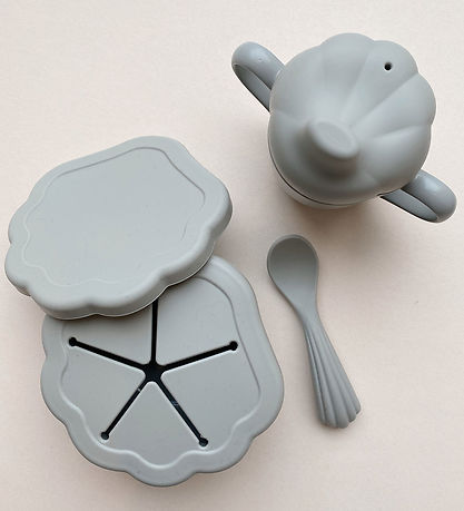 Konges Sløjd Dinner Set - Silicone - 3 Parts - Light Blue
