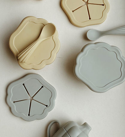 Konges Sløjd Dinner Set - Silicone - 3 Parts - Light Blue
