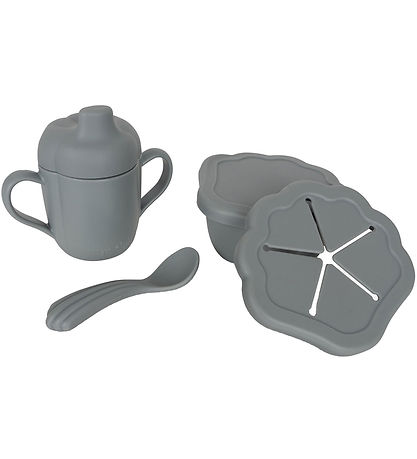 Konges Sløjd Dinner Set - Silicone - 3 Parts - Light Blue