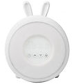 Rabbit & Friends Vækkeur m. Lys - Wake Up - 20x15x6 cm - Hvid Rabbit & Friends Vækkeur m. Lys - Wake Up - 20x15x6 cm - Hvid