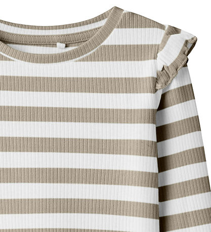Name It Bluse - Rib - NmfTaia - Pure Cashmere/Cloud Dancer
