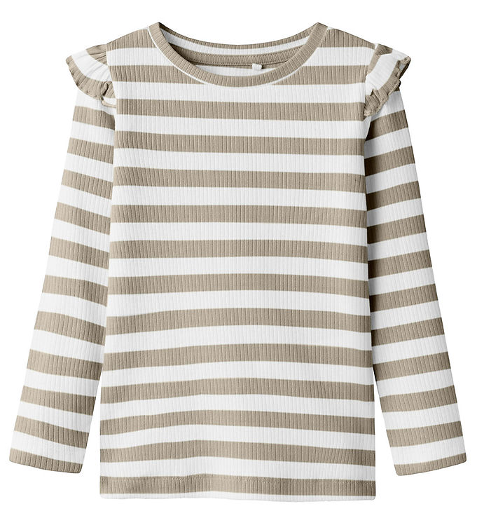 Name It Bluse - Rib - NmfTaia - Pure Cashmere/Cloud Dancer