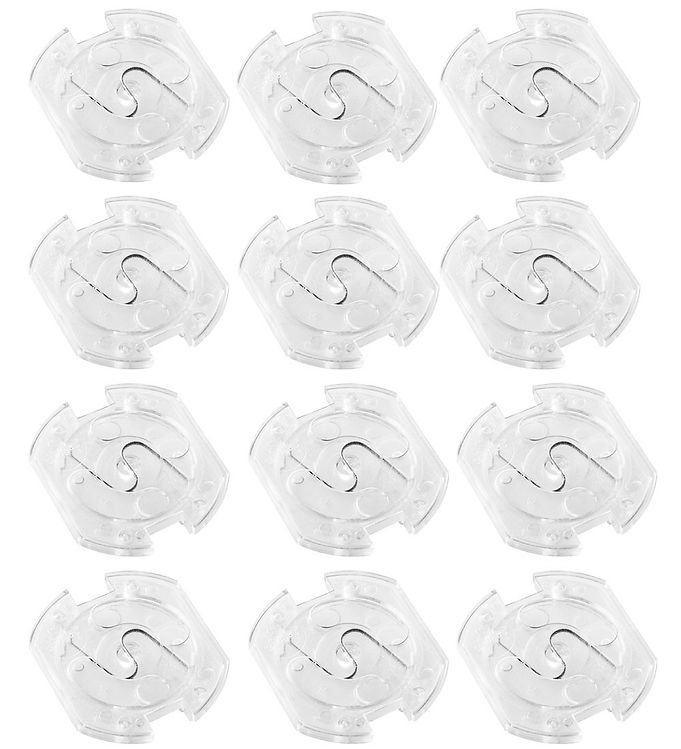 Jippies Stikkontakt-sikringer - Drejelig - 12 stk. - Transparent