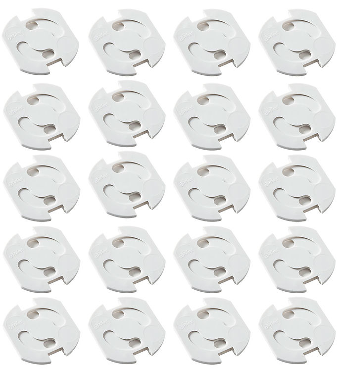 Jippies Stikkontakt-sikringer - Drejelig - 20 stk. - Hvid