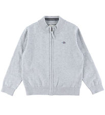 GANT Cardigan - Shield Cotton Zip - Strik - Light Grey Melange GANT Cardigan - Shield Cotton Zip - Strik - Light Grey Melange