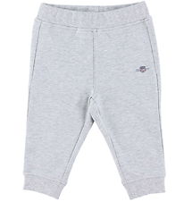GANT Sweatpants - Shield - Light Grey Melange GANT Sweatpants - Shield - Light Grey Melange