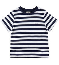 GANT T-Shirt - Striped Shield - Evening Blue GANT T-Shirt - Striped Shield - Evening Blue