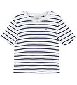 GANT T-Shirt - Striped Shield Slim - Rib - Eggshell GANT T-Shirt - Striped Shield Slim - Rib - Eggshell