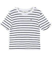 GANT T-Shirt - Striped Shield Slim - Rib - Eggshell GANT T-Shirt - Striped Shield Slim - Rib - Eggshell