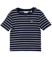 GANT T-Shirt - Striped Shield Slim - Rib - Evening Blue GANT T-Shirt - Striped Shield Slim - Rib - Evening Blue