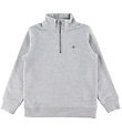 GANT Sweatshirt - Shield Half Zip - Light Grey Melange GANT Sweatshirt - Shield Half Zip - Light Grey Melange