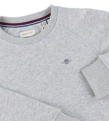 Gant Sweatshirt - Shield C-Neck - Light Grey Melange Gant Sweatshirt - Shield C-Neck - Light Grey Melange