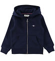 GANT Cardigan - Shield Zip - Evening Blue GANT Cardigan - Shield Zip - Evening Blue