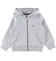 GANT Cardigan - Shield Zip - Light Grey Melange GANT Cardigan - Shield Zip - Light Grey Melange