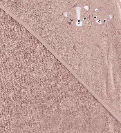 Nørgaard Madsens Babyhåndklæde - 100x100 cm - Mauve m. Løver