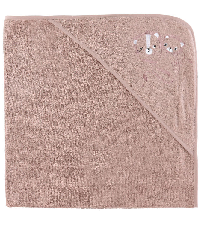 Nørgaard Madsens Babyhåndklæde – 100×100 cm – Mauve m. Løver