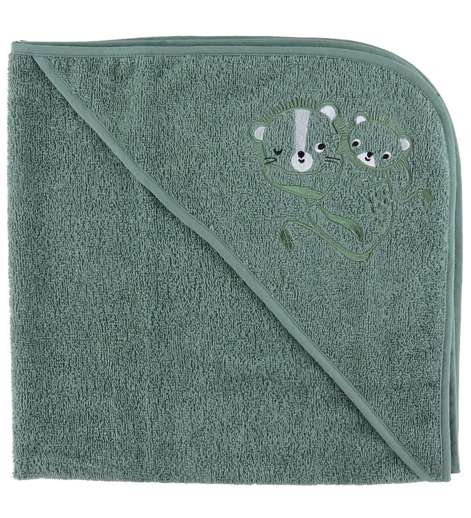 Badeslag Grøn m/ Mor & Barn Apl. Str. 75x75 cm. Oeko Tex