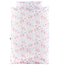 Nørgaard Madsens Sengetøj - Baby - Hvid m. enhjørning Nørgaard Madsens Sengetøj - Baby - Hvid m. enhjørning